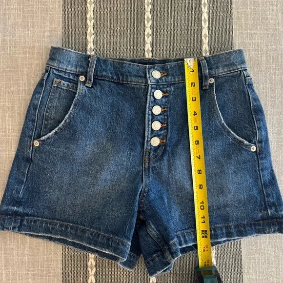 Banana Republic Shorts Womens 25/0 Blue Denim Jean Button Fly High Rise - Picture 4 of 5